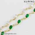 74941 venta caliente nueva señora elegante joyería 14k color oro cobre verde y blanco pulsera CZ